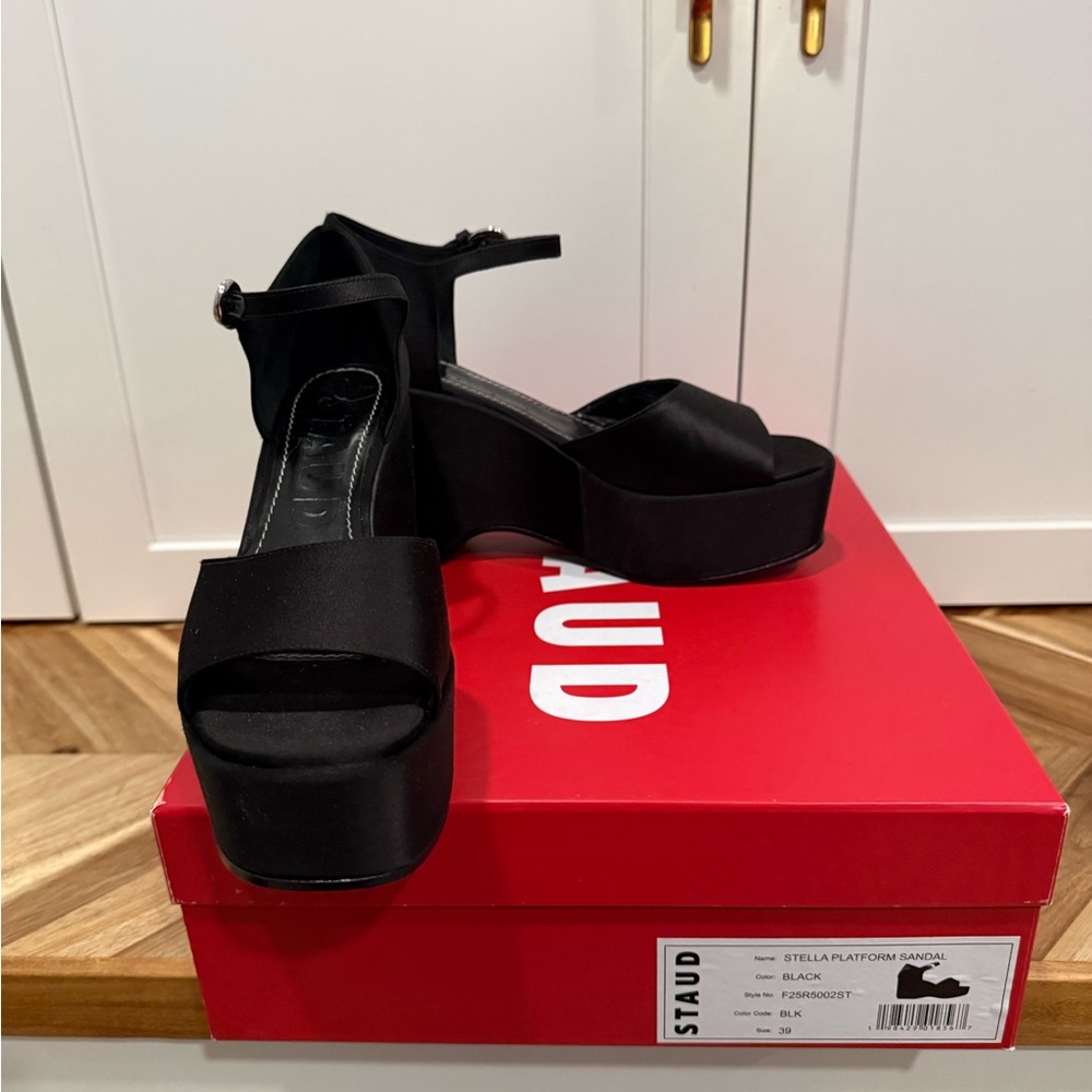 New* STAUD Elegant Black Platform Wedge size 39 approx: size 8